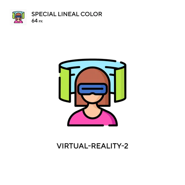 Εικονική Πραγματικότητα Ειδική Lineal Εικονίδιο Χρώμα Πρότυπο Σχεδίασης Συμβόλων Εικονογράφησης — Διανυσματικό Αρχείο
