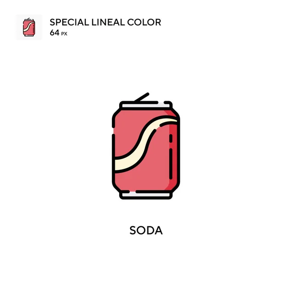 Soda Speciální Lineální Barevná Ikona Šablona Návrhu Symbolu Ilustrace Pro — Stockový vektor