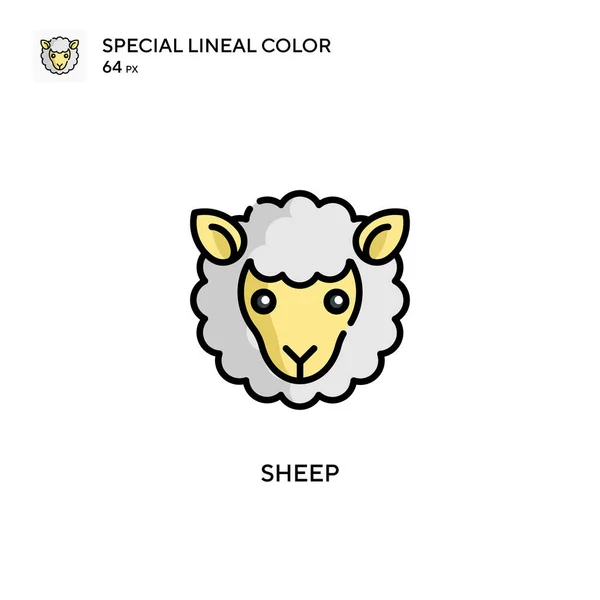 Овцы Специальный Цвет Значок Шаблон Оформления Символов Иллюстрации Веб Мобильного — стоковый вектор
