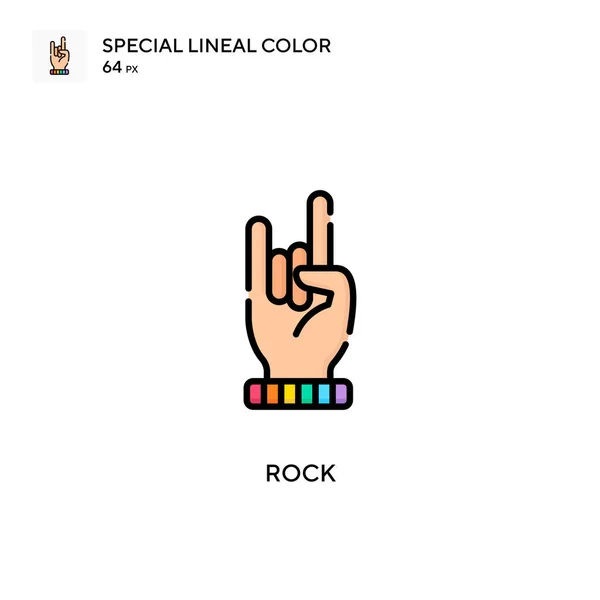 Rock Special Lineal Renk Ikonu Web Mobil Ögesi Için Resimleme — Stok Vektör