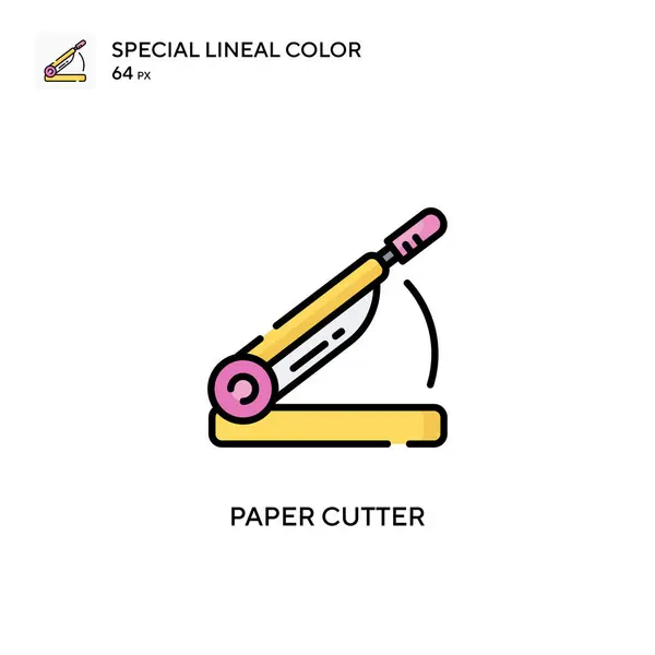 Cortador Papel Ícone Cor Linear Especial Modelo Design Símbolo Ilustração — Vetor de Stock