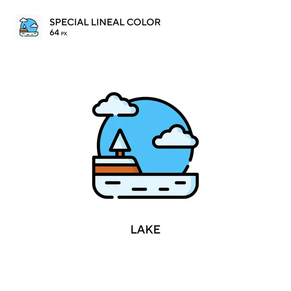 Lago Especial Icono Color Lineal Plantilla Diseño Símbolo Ilustración Para — Archivo Imágenes Vectoriales