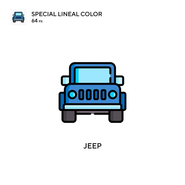 Jeep Ειδική Lineal Εικονίδιο Χρώμα Πρότυπο Σχεδίασης Συμβόλων Εικονογράφησης Για — Διανυσματικό Αρχείο