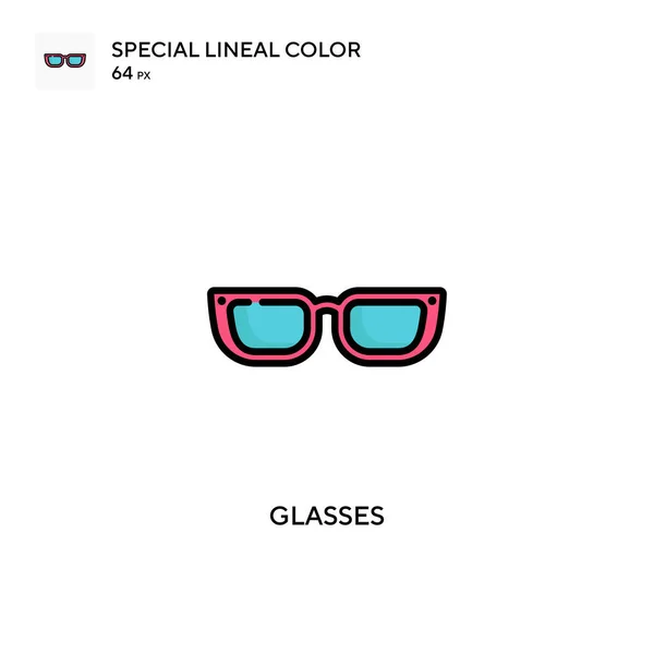 Glasses Special Lineal Color Icon Illustration Symbol Design Template Web — Stock Vector