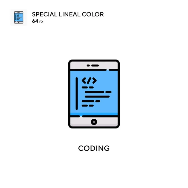 Codificação Ícone Cor Linear Especial Modelo Design Símbolo Ilustração Para —  Vetores de Stock