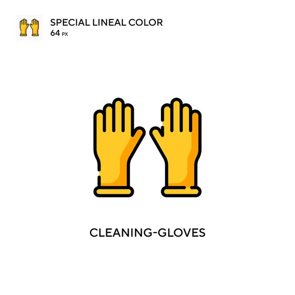 Rękawice Czyszczące Specjalna Ikona Koloru Linii Ilustracja Szablonu Projektu Symbolu — Wektor stockowy