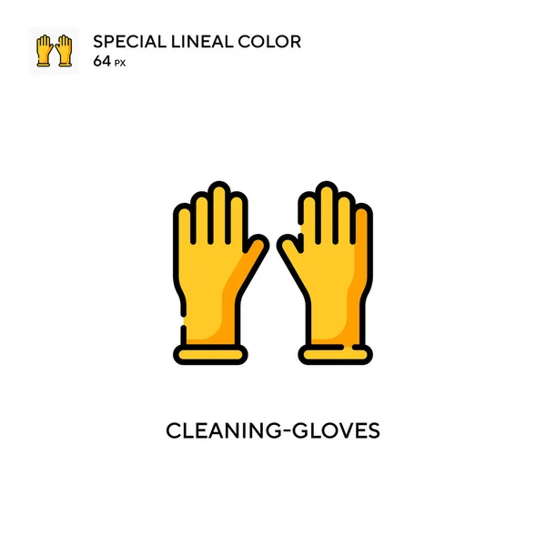 Guantes Limpieza Icono Especial Color Lineal Plantilla Diseño Símbolo Ilustración — Archivo Imágenes Vectoriales