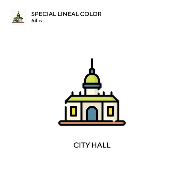 市政厅特殊的线条色彩图标 Web移动Ui元素的说明性符号设计模板 — 图库矢量图片