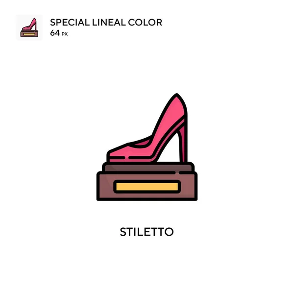 Stiletto Ícone Cor Linear Especial Modelo Design Símbolo Ilustração Para —  Vetores de Stock