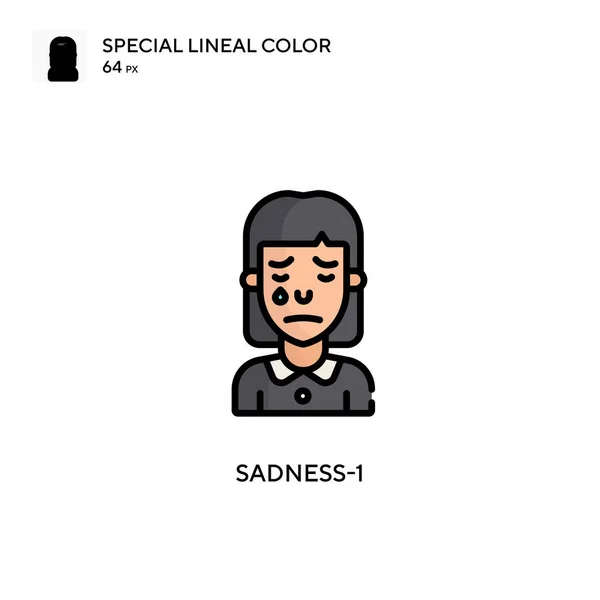 Szomorúság Különleges Lineáris Szín Ikon Illusztráció Szimbólum Design Sablon Web — Stock Vector
