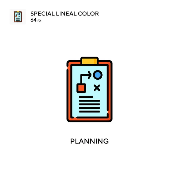 Planificación Icono Color Lineal Especial Plantilla Diseño Símbolo Ilustración Para — Archivo Imágenes Vectoriales