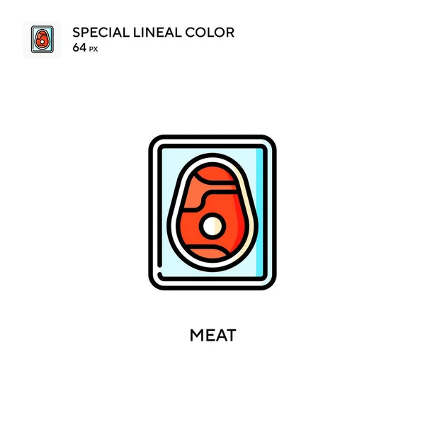 Kött Special Linjal Färg Ikon Illustration Symbol Design Mall För — Stock vektor