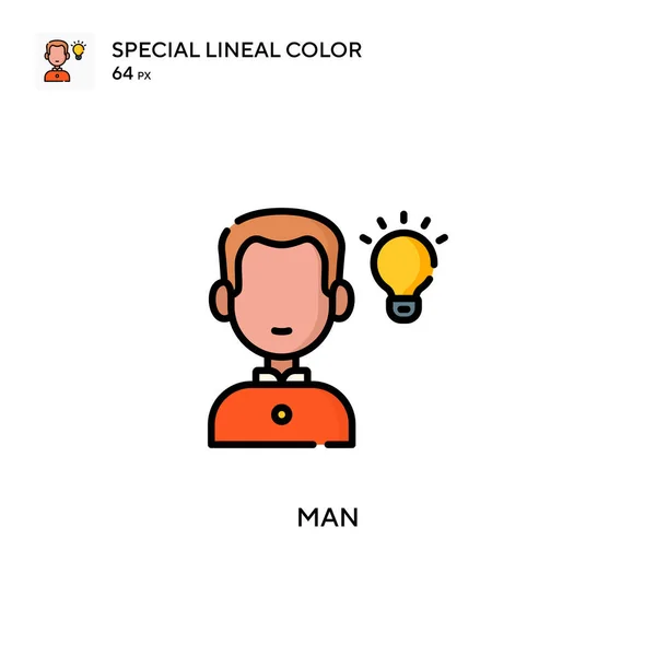 Hombre Especial Icono Color Lineal Plantilla Diseño Símbolo Ilustración Para — Vector de stock