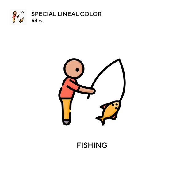 Rybołówstwo Specjalna Ikona Koloru Linii Ilustracja Szablonu Projektu Symbolu Dla — Wektor stockowy