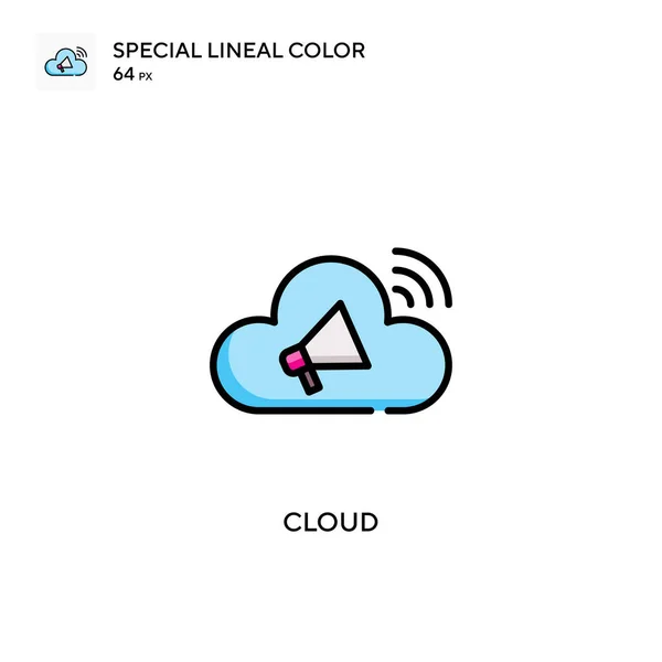 Cloud Icono Color Lineal Especial Plantilla Diseño Símbolo Ilustración Para — Vector de stock