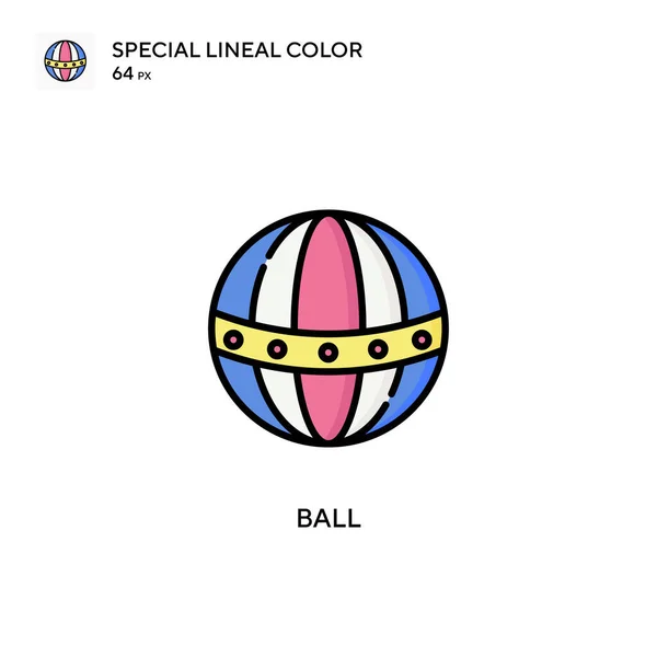 Ball Icono Especial Color Lineal Plantilla Diseño Símbolo Ilustración Para — Vector de stock
