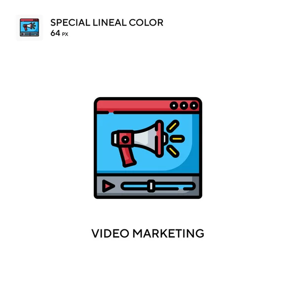 Video Marketing Különleges Lineáris Szín Ikon Illusztráció Szimbólum Design Sablon — Stock Vector