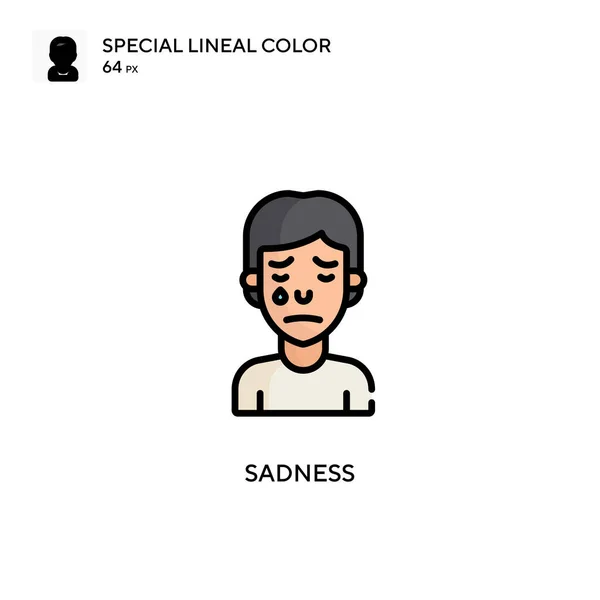 Traurigkeit Spezielles Lineares Farbsymbol Illustration Symbol Design Vorlage Für Web — Stockvektor