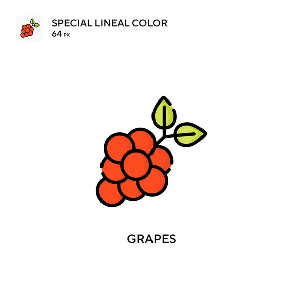 Grapes Special Lineal Color Icon 디자인 모바일 — 스톡 벡터