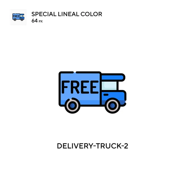 交付卡车 2特殊线型彩色图标 Web移动Ui元素的说明性符号设计模板 — 图库矢量图片