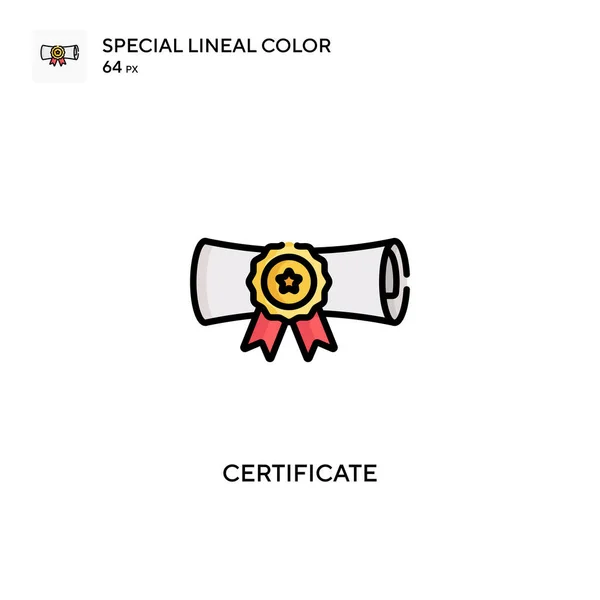 Ikona Speciální Lineární Barvy Certifikátu Šablona Návrhu Symbolu Ilustrace Pro — Stockový vektor