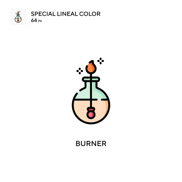 Brûleur Icône Spéciale Couleur Linéaire Modèle Conception Symbole Illustration Pour — Image vectorielle