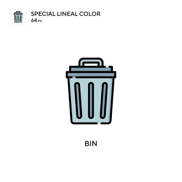 Bin Special Linjal Färg Ikon Illustration Symbol Design Mall För — Stock vektor