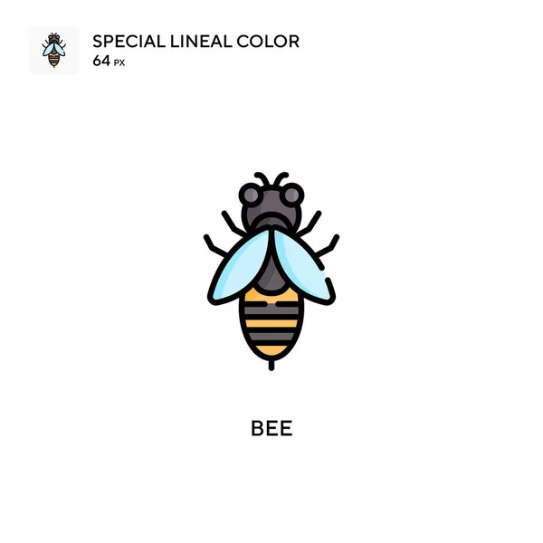 Pszczoła Specjalna Ikona Koloru Linii Ilustracja Szablonu Projektu Symbolu Dla — Wektor stockowy