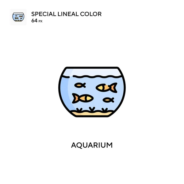 水族館特殊線色のアイコン WebモバイルUi要素のイラストシンボルデザインテンプレート — ストックベクタ