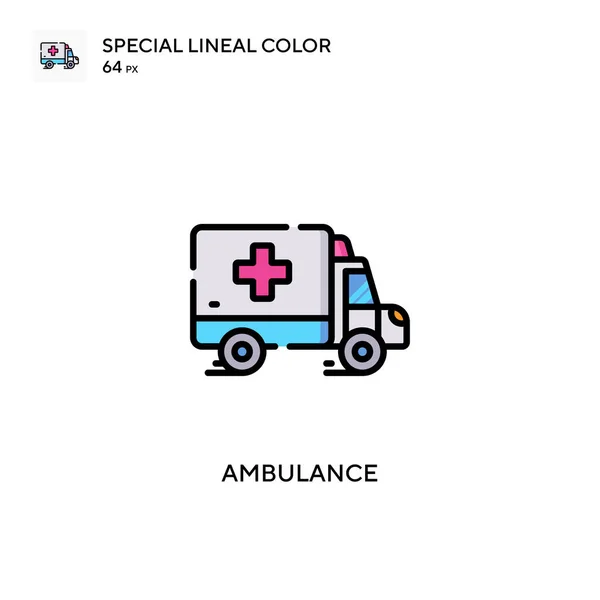 Ambulancia Icono Especial Color Lineal Plantilla Diseño Símbolo Ilustración Para — Vector de stock
