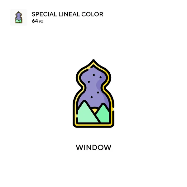 Ventana Icono Especial Color Lineal Plantilla Diseño Símbolo Ilustración Para — Vector de stock