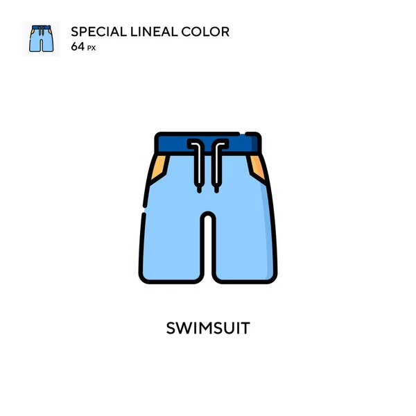 Swimsuit Ícone Cor Linear Especial Modelo Design Símbolo Ilustração Para — Vetor de Stock