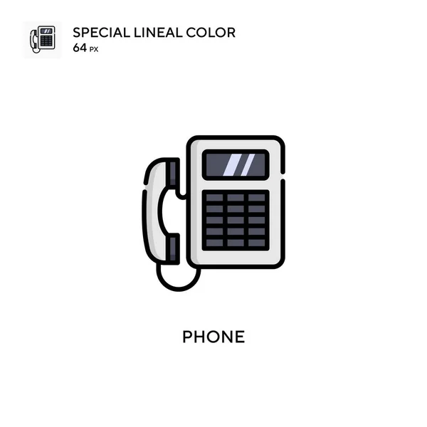 Telefone Ícone Cor Linear Especial Modelo Design Símbolo Ilustração Para — Vetor de Stock