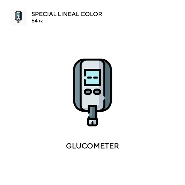 Glukometer Speciell Linjal Färg Ikon Illustration Symbol Design Mall För — Stock vektor