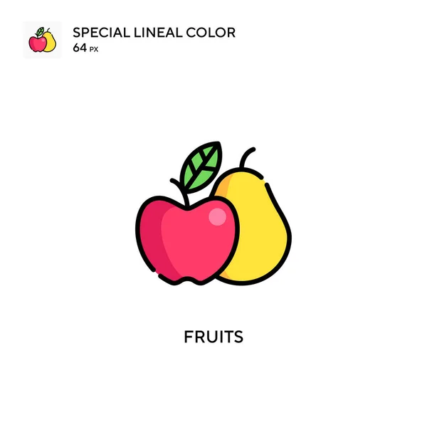 Frutas Ícone Cor Linear Especial Modelo Design Símbolo Ilustração Para — Vetor de Stock