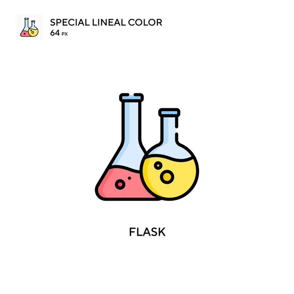 Flask Specjalna Ikona Koloru Linii Ilustracja Szablonu Projektu Symbolu Dla — Wektor stockowy