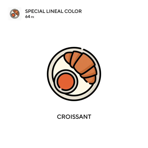 Croissant Ícone Cor Linear Especial Modelo Design Símbolo Ilustração Para — Vetor de Stock