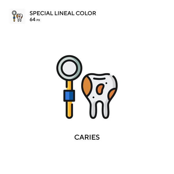 Caries Icono Especial Color Lineal Plantilla Diseño Símbolo Ilustración Para — Vector de stock