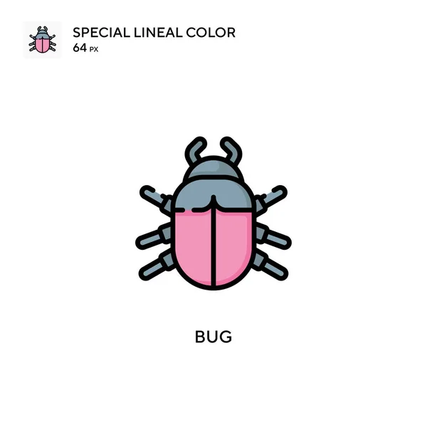 Bug Ícone Cor Linear Especial Modelo Design Símbolo Ilustração Para — Vetor de Stock