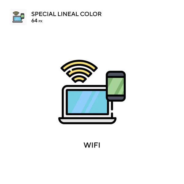 Wifi Speciale Icona Colori Lineari Modello Disegno Simbolo Illustrazione Elemento — Vettoriale Stock