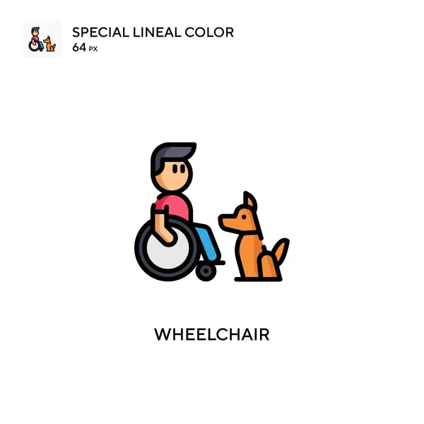 Αναπηρική Καρέκλα Ειδική Lineal Χρώμα Εικονίδιο Πρότυπο Σχεδίασης Συμβόλων Εικονογράφησης — Διανυσματικό Αρχείο