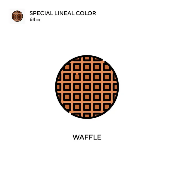 Waffle Ícone Cor Linear Especial Modelo Design Símbolo Ilustração Para —  Vetores de Stock