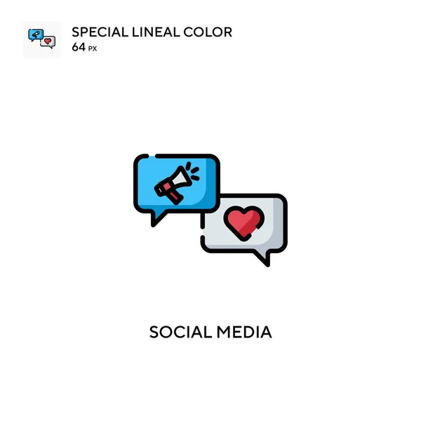 Redes Sociales Icono Especial Color Lineal Plantilla Diseño Símbolo Ilustración — Vector de stock