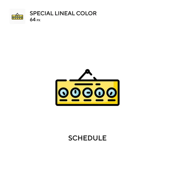 Расписание Специальный Цвет Иконки Шаблон Оформления Символов Иллюстрации Веб Мобильного — стоковый вектор