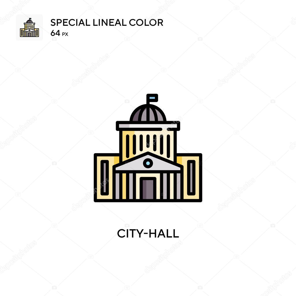 City-hall Special lineal color icon. Illustration symbol design template for web mobile UI element.
