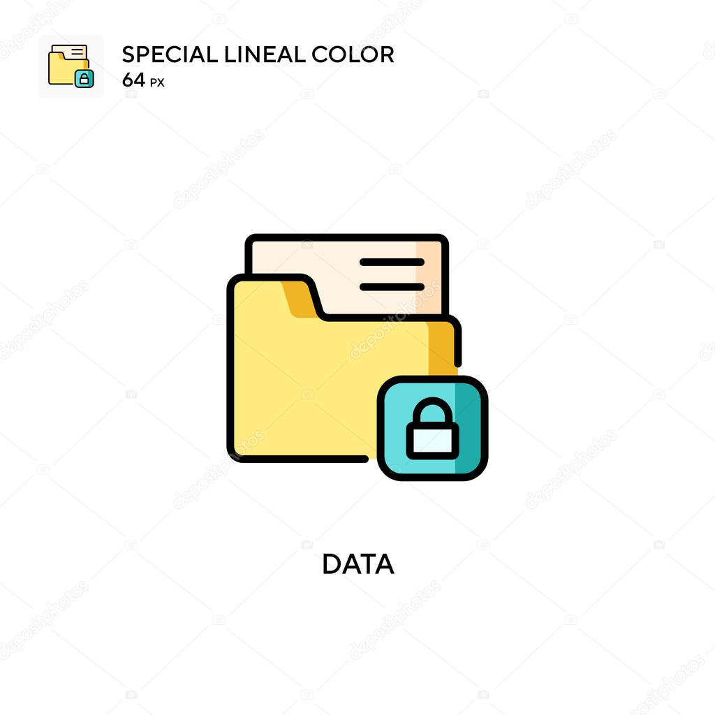 Data Special lineal color icon. Illustration symbol design template for web mobile UI element.