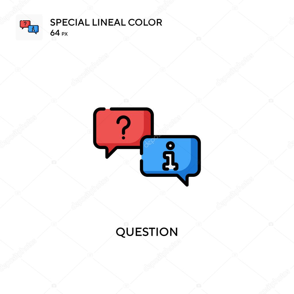 Question Special lineal color icon. Illustration symbol design template for web mobile UI element.