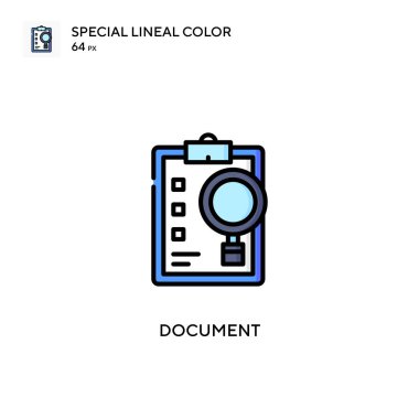 Belge Özel Çizgi Rengi simgesi. Web mobil UI ögesi için resimleme sembolü tasarım şablonu.