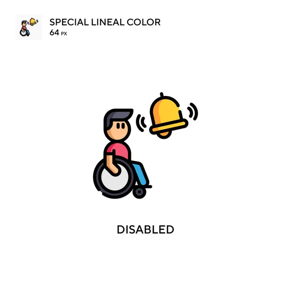 Icono Color Lineal Especial Para Discapacitados Plantilla Diseño Símbolo Ilustración — Vector de stock