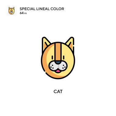 Kedi Özel Renk Simgesi. Web mobil UI ögesi için resimleme sembolü tasarım şablonu.